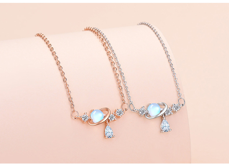 zein fine jewelry Affordable Unisex Sweet toodie's fine jewelry quincy ma Planet Necklace: Comfortable Luxury with Copper Plating & Zircon Inlay fine cubic zirconia jewelry