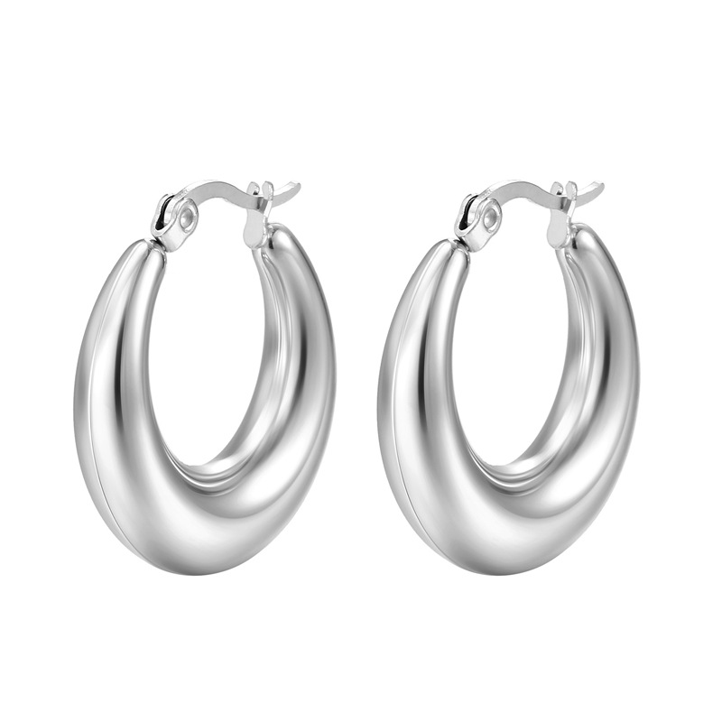 amor fine jewelry Vintage Ethical fine jewelry 2023 Statement U-Shape 18k Gold Plated Stainless Steel Earrings - Trendsetting Style Pair polly's fine jewelry