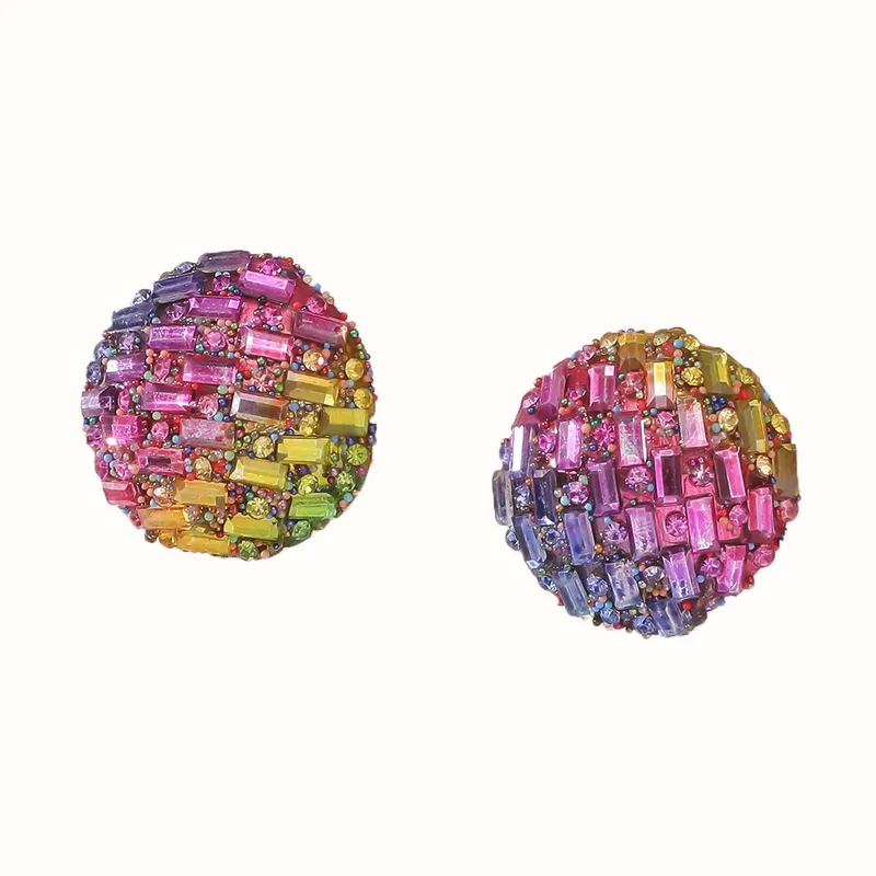 cubic zirconia fashion jewelry wholesale Artisan-Crafted Geometric Silver-Plated fashion jewelry silver 925 Rhinestone Earrings - Glossy Fast Shipping fashion jewelry accessories