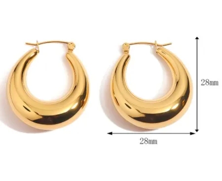 dior fine jewelry Vintage fine jewelry stores Ethical Statement U-Shape 18k Gold Plated Stainless Steel Earrings - Trendsetting Style Pair fine jewelry under $5000