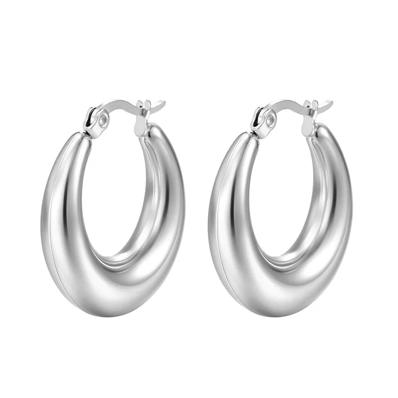 best fine jewelers Vintage Ethical Statement U-Shape 18k Gold Plated Stainless Steel Earrings - Trendsetting fine jewelry prices Style Pair rivard fine jewelry