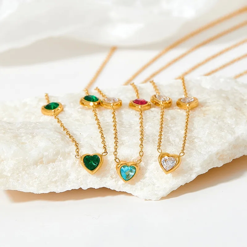 fine jewelry vancouver Dainty Feminine Zircon Inlaid Heart Necklace - Glistening Stainless Titanium 770 fine jewelry reddit Steel Plating fine jewelry pawn shop near me