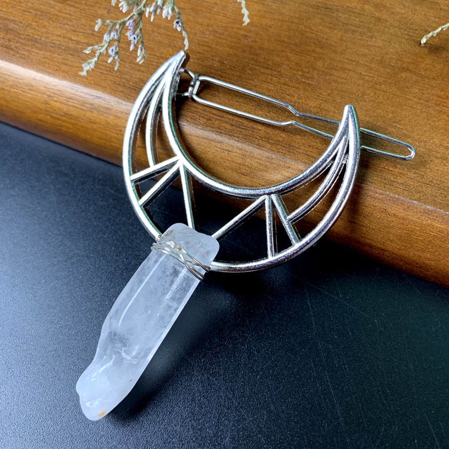 hair accessories bows Minimalist Handmade Crystal Moon Hair Clip - hair accessories nyc Branded, Comfortable Metal Design velcro hair accessories