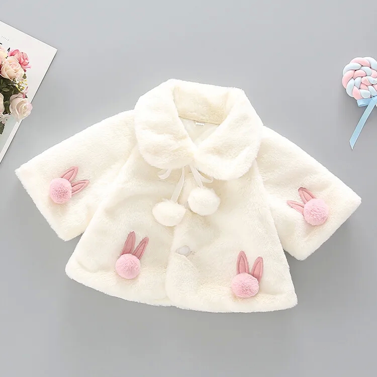 hazel baby & kids Modern Safe Girls' Seasonal Faux Fur Floral Outerwear - Everyday Formal Cotton Blend baby 50 Fashion 50 cent baby kids
