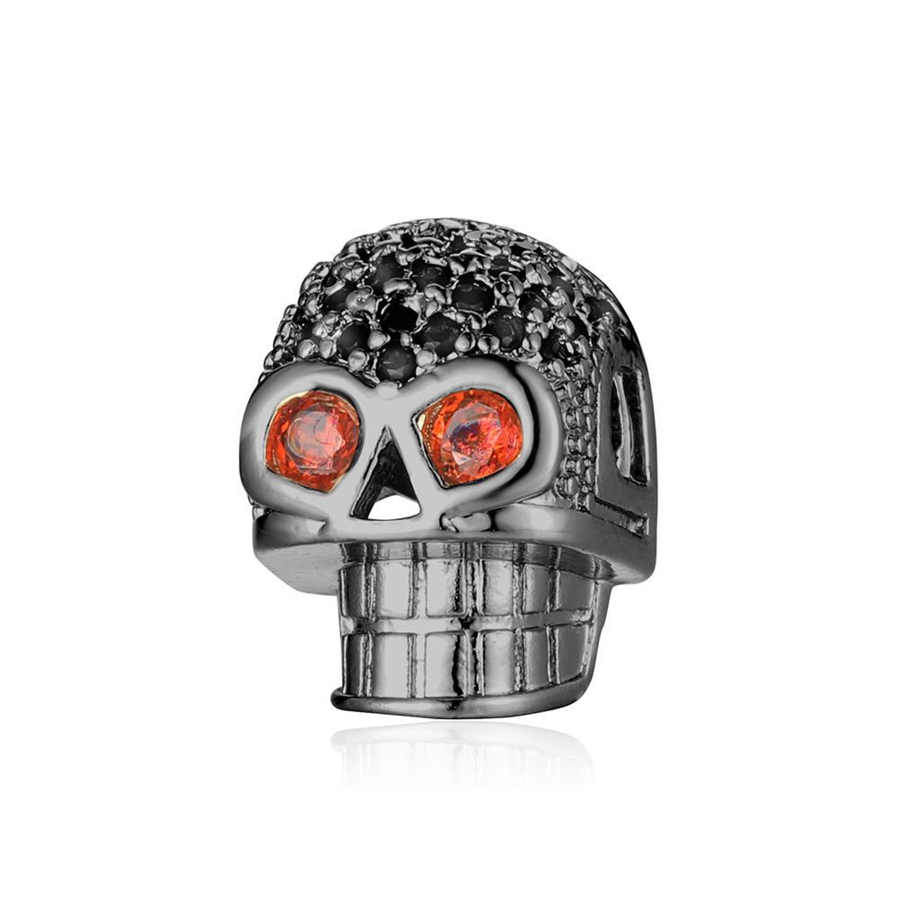 jewelry design 3d printing Ethically Crafted 11x9mm Rustic Copper Zircon Skull Pendant 18K jewellery making 3 year old Gold-Plated Jewelry Piece - High-Quality rhinestone beads for jewelry making