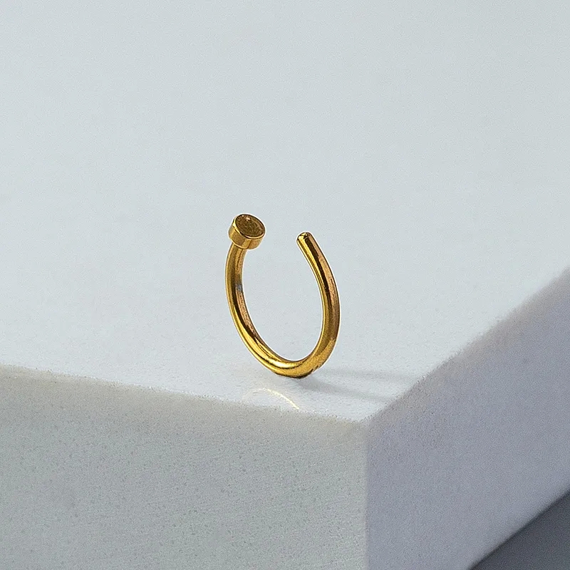 michellia fine jewelry Grunge Style Solid Color Alloy Plated Lip & Nose Studs - fine jewelry nyc Casual Lightweight Design with Timeless Beauty fine jewelry manufacturers in usa