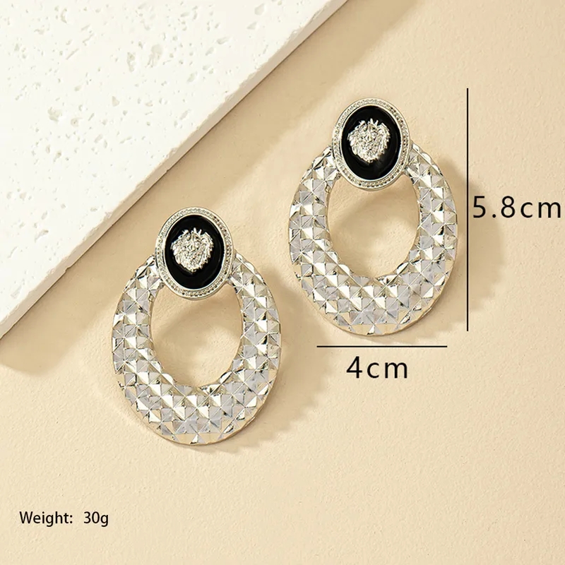 tacori fashion jewelry Bespoke Matte especially for you fashion jewelry Oval Lion Alloy Earrings - High-Quality Celebrity Style for Daily Wear fashion jewelry thailand