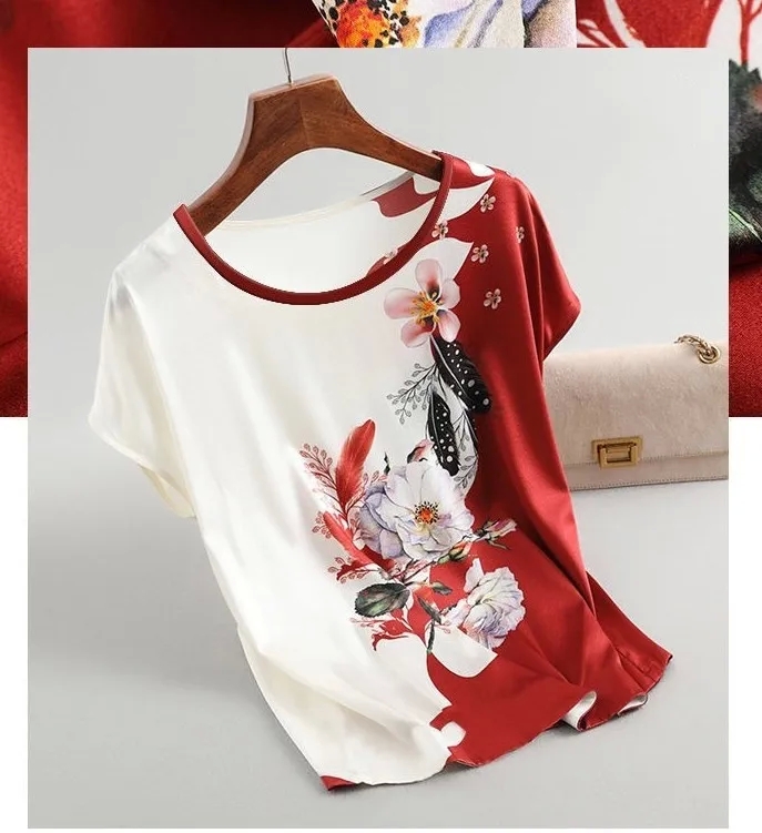 tesco 25 off women's clothing Discounted Playful Handcrafted Flower Print Polyester T-Shirt - Fine Classic Wholesale 7xl women's clothing Style 60's era women's clothing