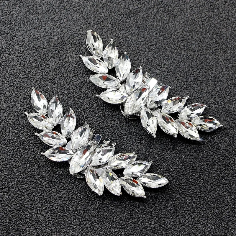 trendy Custom Retro Alloy Diamond Shoe Buckles: Unique DIY Removable exclusively crafted Accessories for Bride Wedding Dress bespoke