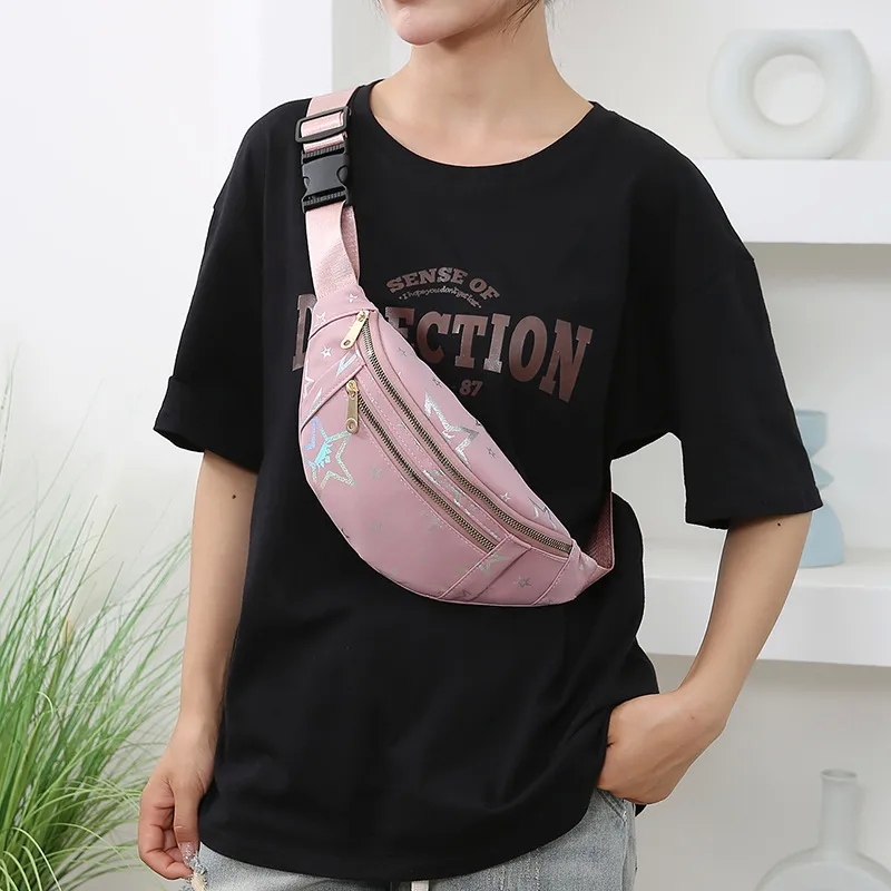 ecs bags Sophisticated Star Sparkle Oxford Waist Bag - sleeping bags Sleek & Artsy Women's Classic Style gym bags