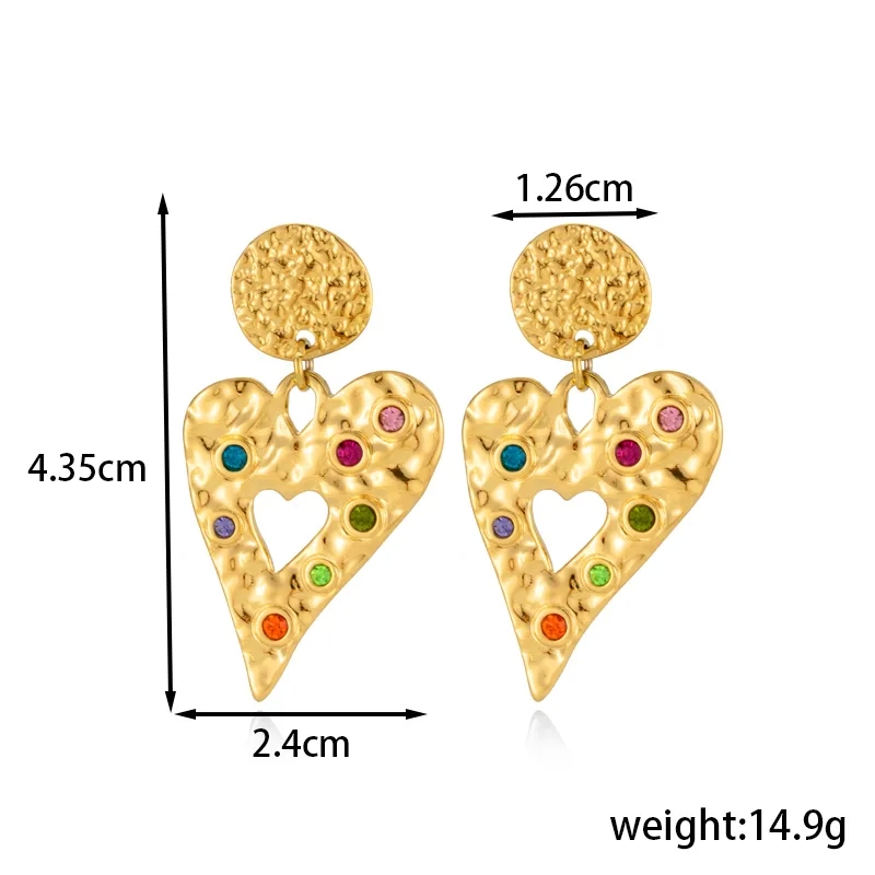 discount fine jewelry French Bohemian Sun Heart Stainless Steel Drop Earrings - define fine jewellery Vintage Vibes & Personalized Style yungers fine jewelry