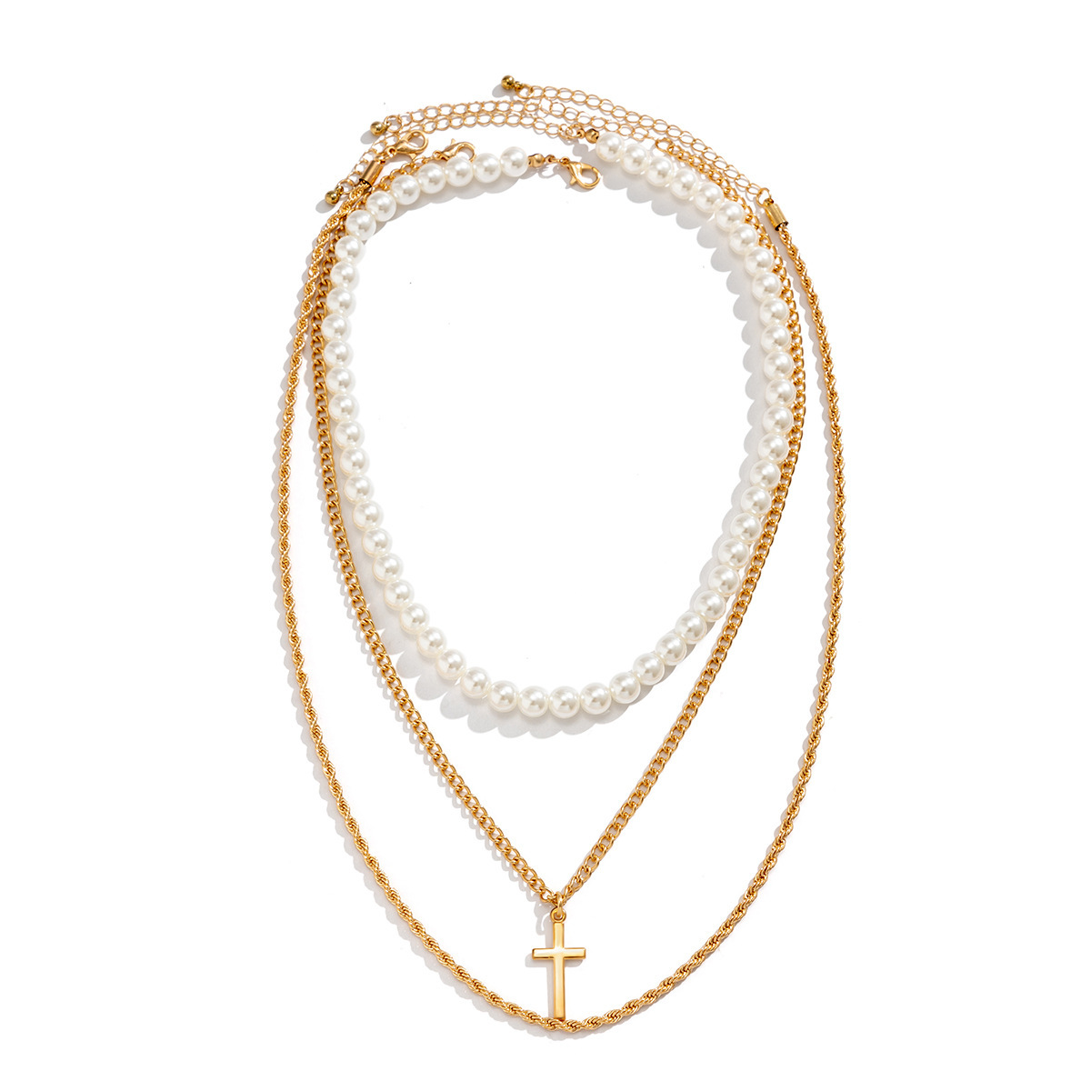 men's jewelry 2024 Ethically Crafted Glamorous Men's U Shape Pearl & Alloy Beaded Layered Necklace men's jewelry reddit for Luxury Party Wear women's jewelry amazon