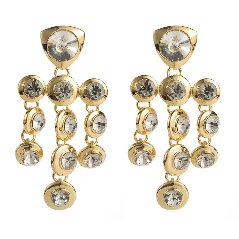 2000s fashion jewelry Trendsetting Geometric Rhinestone Drop Earrings - Romantic Gold Plated fashion jewelry sets Fashion Jewelry for Any Occasion early 2000s fashion jewelry