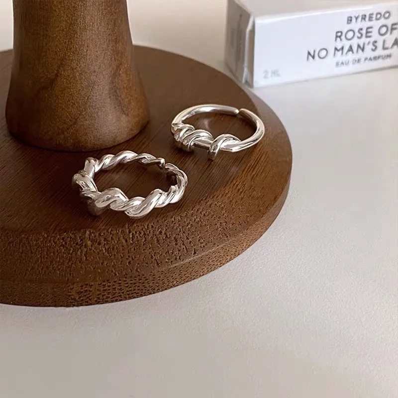 high end faux jewelry Vintage Glamorous 925 Sterling high end vintage costume jewelry Silver Stylish Geometric Open Rings with Classic Design high end jewelry sales salary