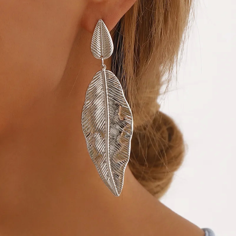 Ethically Made Delicate Leaf Iron Drop Earrings - Safe Seasonal Collection