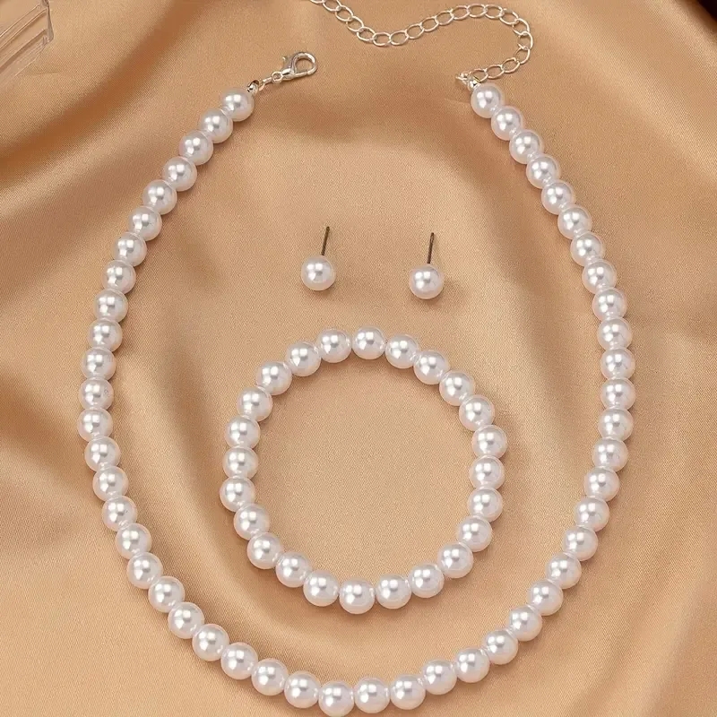 fine jewelry dropshipping suppliers Elegant Silver-Plated Jewelry Set: Adjustable levy's fine jewelry Pearl & Rhinestone Earrings Necklace for Organic Seasonal Collection vanessa fine jewelry