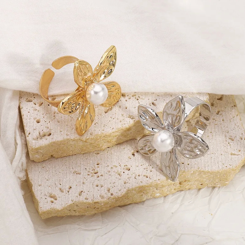 fine jewelry for women Affordable Heritage-Inspired Pearl Flower vanessa fine jewelry Alloy Rings & Earrings - Exclusively Crafted Statement Pieces fine jewelry trends 2024