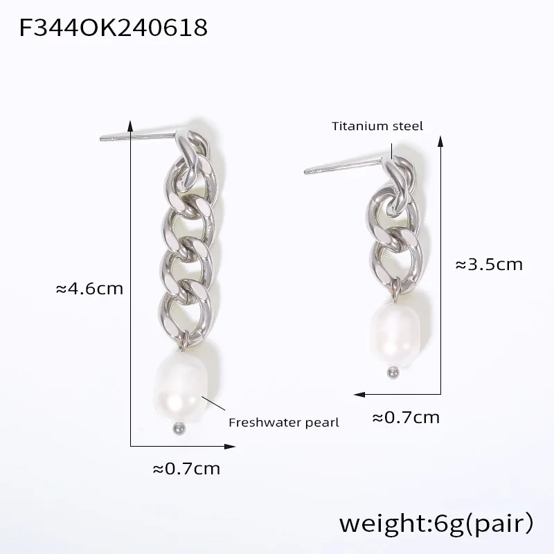 fine jewelry key west Custom Glam 18K Gold Asymmetrical Freshwater Pearl Drop Earrings - zahnz fine jewelry Personalized French Style Chain Design fine jewelry under $5000