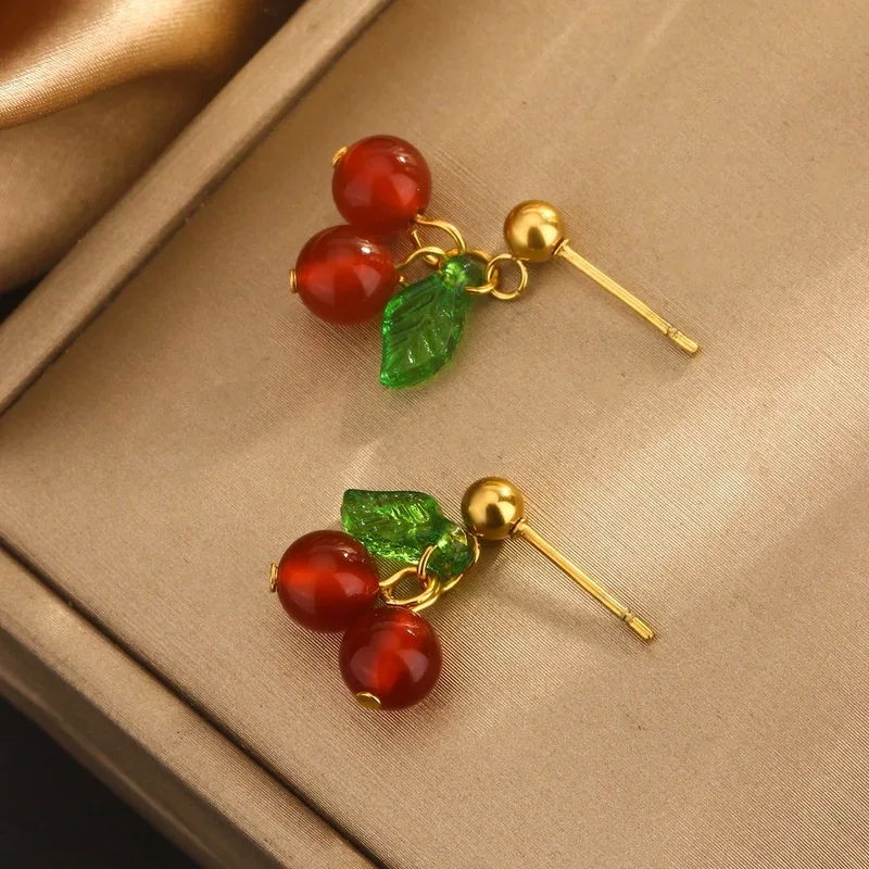 fine jewelry knuckle ring Chic uncommon james fine jewelry Celebrity Style Cherry Fruit Jewelry Set: Classic 18K Gold Plated Stainless Steel Earrings & Necklace fine jewelry collection