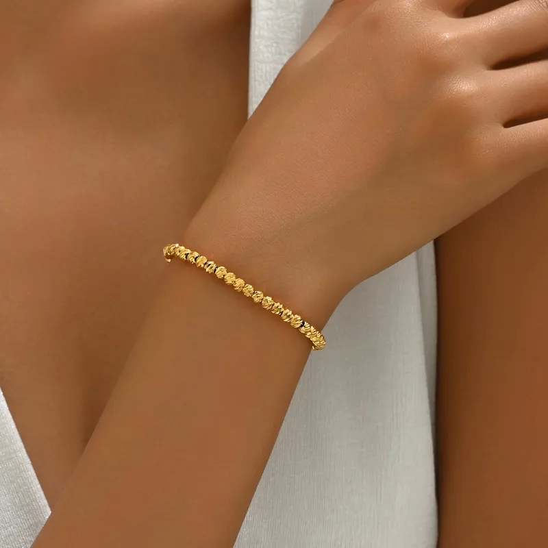 Handcrafted Ethnic Copper Bracelet with 18K Gold Plating - Irregular Design for Casual Wear