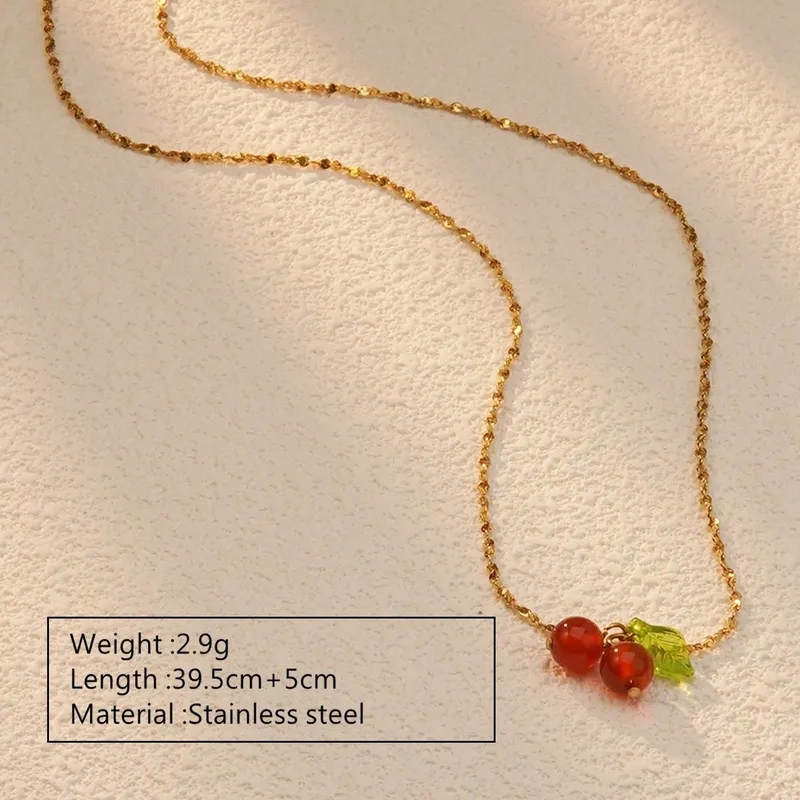 fine jewelry vs imitation jewelry Chic Celebrity Style Cherry Fruit Jewelry Set: Classic 18K Gold Plated Stainless Steel Earrings & best fine jewelers Necklace fine jewelry stud earrings