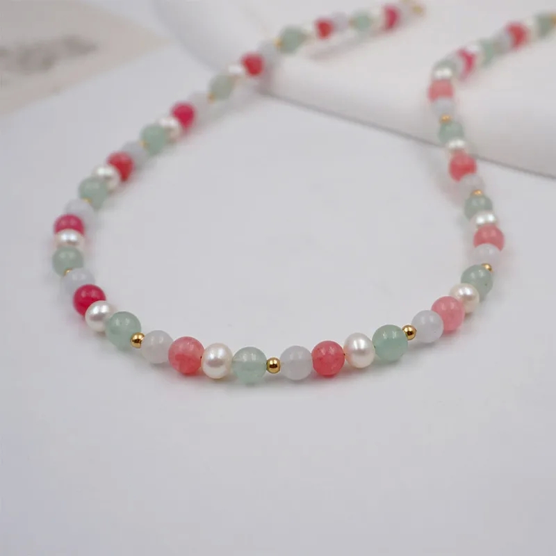 high end designer jewelry Boho Chic Glistening Freshwater Pearl Jade lv high end jewelry Beaded Bracelet Necklace - Unisex Vintage Matte Charm high end jewelry suppliers