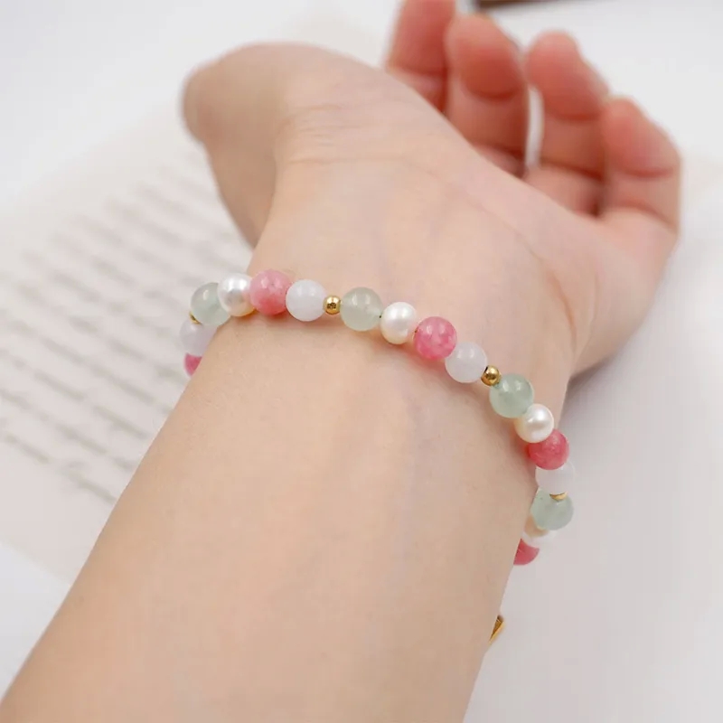 high end jewelry near me Boho high end piercing jewelry Chic Glistening Freshwater Pearl Jade Beaded Bracelet Necklace - Unisex Vintage Matte Charm disney high end jewelry