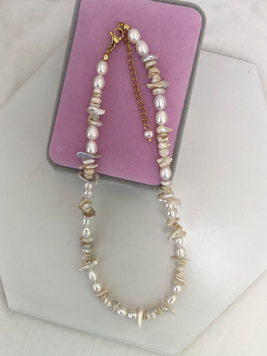 high end trendy jewelry Eco-Chic Celeb Style: Upcycled Shiny Titanium & Freshwater high class jewelry los angeles Pearl Jewelry Set (2 PCS/Package) leather high end jewelry box