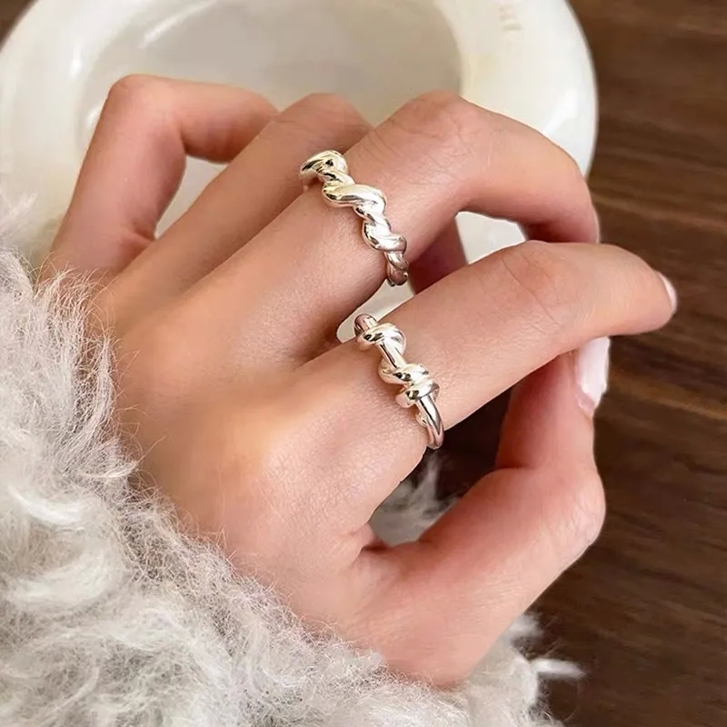 high quality jewelry for cheap Vintage Glamorous 925 Sterling Silver Stylish Geometric Open Rings italian high end jewelry with Classic Design high end jewelry toronto