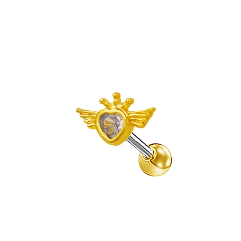 jacque fine jewelry Elegant Heart 207 fine jewelry inc & Snake Ear Stud with Rhinestones - Durable & Timeless Stainless Steel, Gift-Ready Jewelry fine jewelry online