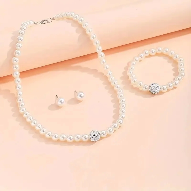 jacqueline's fine jewelry Elegant Silver-Plated Jewelry fine jewelry wholesale suppliers Set: Adjustable Pearl & Rhinestone Earrings Necklace for Organic Seasonal Collection fine jewelry amazon