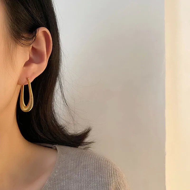 necklace fine jewelry Affordable Classic U-Shaped 18K Gold Plated Titanium Earrings moissy fine jewelry - Ethical Timeless Beauty Gift nordstrom fine jewelry