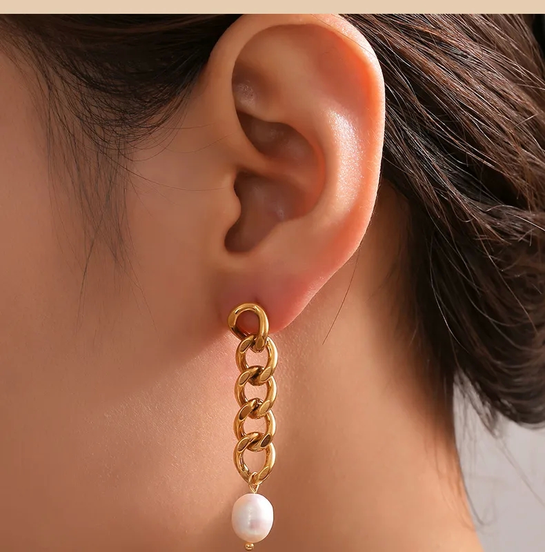 no.3 fine jewelry photos Custom Glam 18K Gold Asymmetrical Freshwater Pearl Drop Earrings - Personalized French Style Chain fine jewelry initial necklace Design fine jewelry omaha