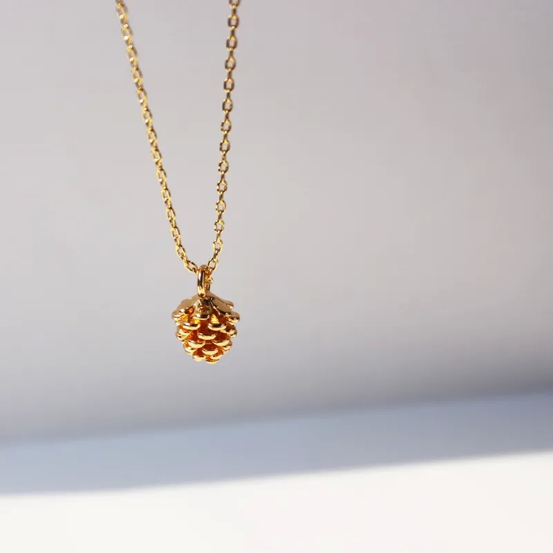 supplier of high end jewelry Custom Brass 24K Gold Pine Cones Pendant Necklace: Festival high-end jewellery brands Fashion & Formal Elegance at Discount Prices high quality jewelry handmade