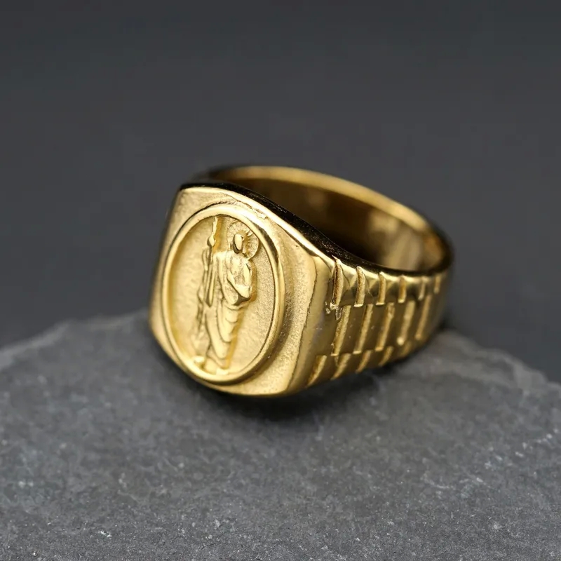 top men's jewelry brands Exclusive Earthy Hand-Engraved Unisex men's jewelry brands Polished 316 Stainless Steel Rings renaissance men's jewelry