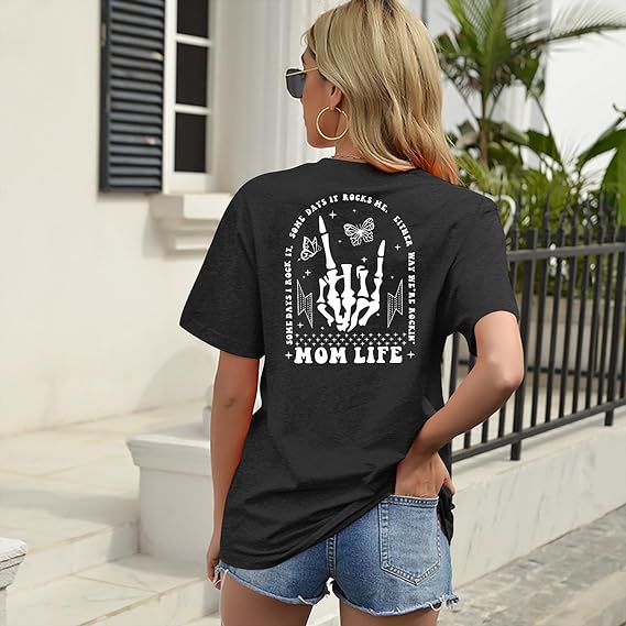 women's clothing online Wholesale Romantic Minimalist Skeleton Print Women's wholesale women's clothing Short Sleeve T-Shirt Seasonal Streetwear Collection european women's clothing