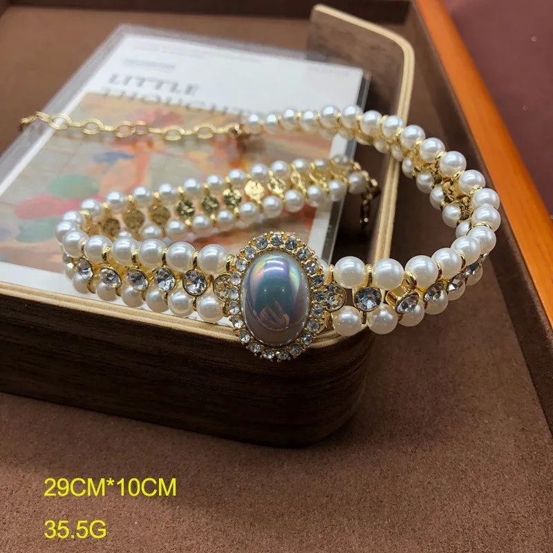 fine jewelry by seta Vintage Retro Oval Pearl & Gemstone Jewelry Set: Minimalist fine jewelry jacksonville fl Women's Bracelets Earrings Necklace Gift venetzia fine jewelry