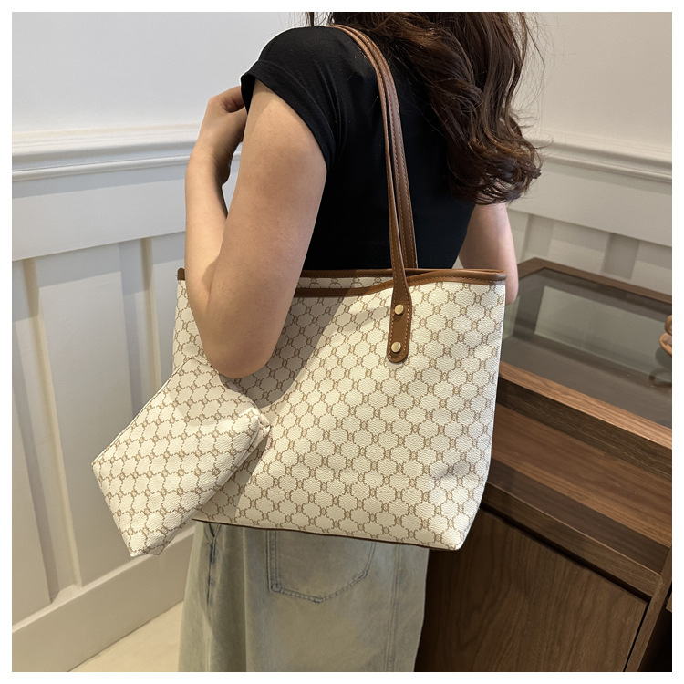 1733 bags Ethical Vintage Argyle PU Leather Tote - Scratch-Resistant Sleek Medium Zipper bags quotes Bucket Bag bags 2000s