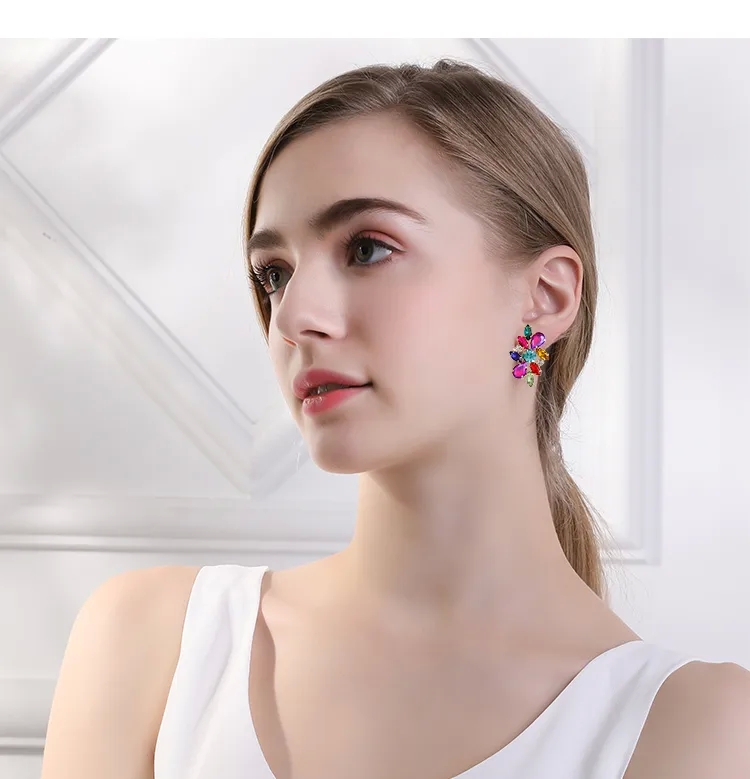 costume jewelry 80s earrings Bespoke Grunge Luxe Geometric Rhinestone best fashion jewelry Ear Studs - Ethically Made Vintage-Style Zinc Alloy Earrings hs dp fashion jewelry