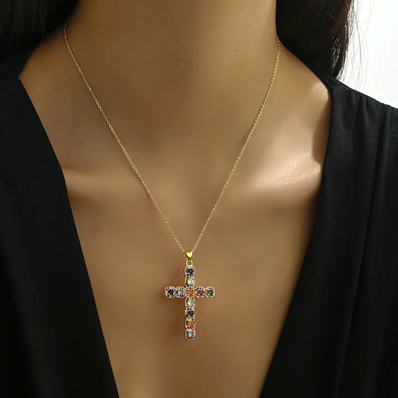 designer fashion jewelry Custom Vibrant Fashion-Forward Geometric Cross Alloy Women's Pendant fashion jewelry men Necklace fashion jewellery 925