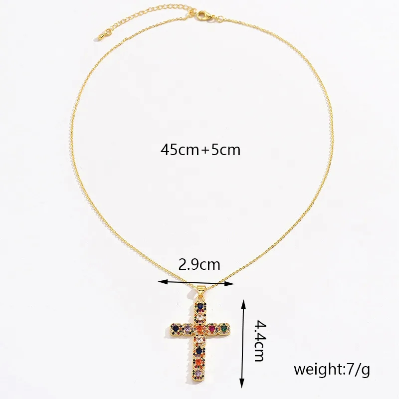 Custom Vibrant Fashion-Forward Geometric Cross Alloy Women's Pendant Necklace