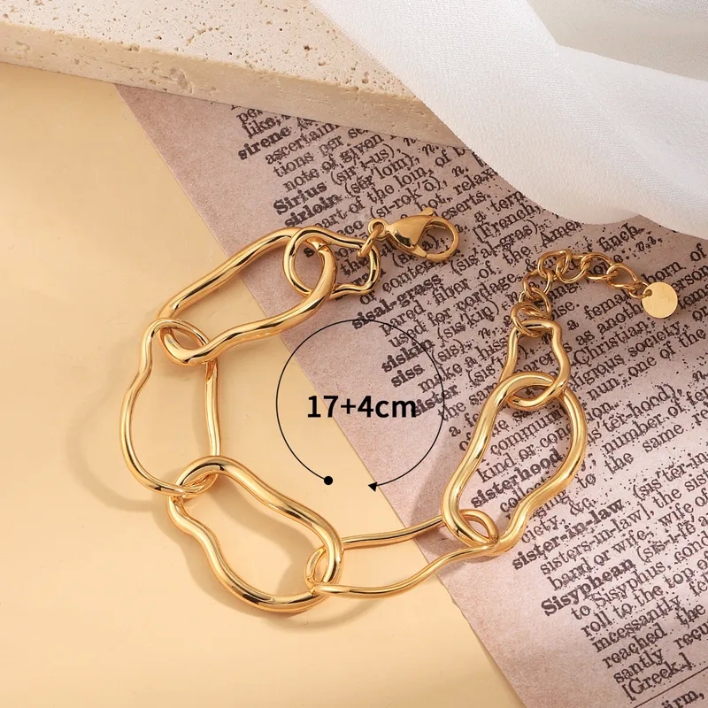 fine jewelry by rafi Artisanal Tarnish-Resistant Geometric 14K Gold 1950s fine jewelry Plated Stainless Steel Bracelets - Glistening Wholesale Bulk ferkos fine jewelry reviews