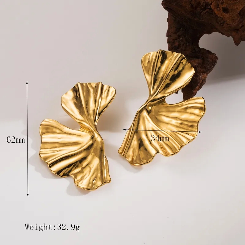 fine jewelry vs imitation jewelry Unisex Timeless Vintage 18K zachary's fine jewelry Gold-Plated Irregular Stainless Steel Ear Studs - Personalized & Shiny elgin's fine jewelry