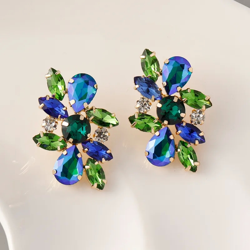 givenchy fashion jewelry Bespoke Grunge Luxe Geometric Rhinestone Ear Studs fashion jewelry online store - Ethically Made Vintage-Style Zinc Alloy Earrings diamond fashion jewelry