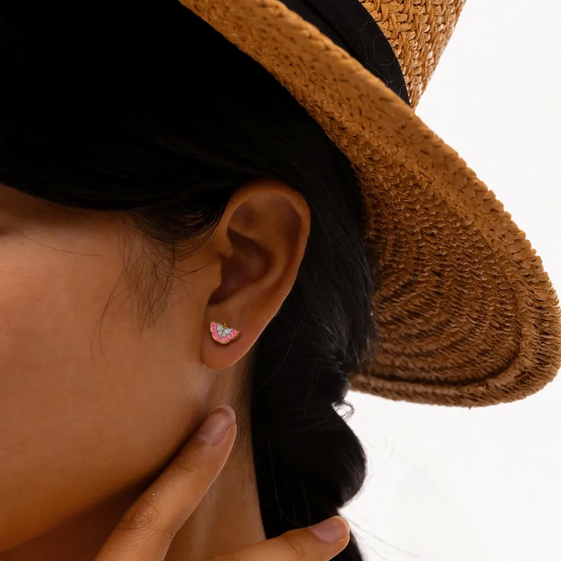 gucci fashion jewelry High-End Minimalist 201 Stainless Steel Butterfly Epoxy Ear Studs - Personalized Polished Gift fashion jewelry ebay for Girls high fashion jewelry