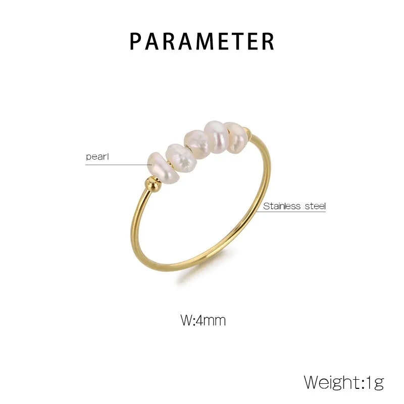 high-end jewelry stores toronto Limited high end everyday jewelry Edition Waterproof 18K Gold Plated 304 Stainless Steel Freshwater Pearl Simple Round Rings high end japanese jewelry brands