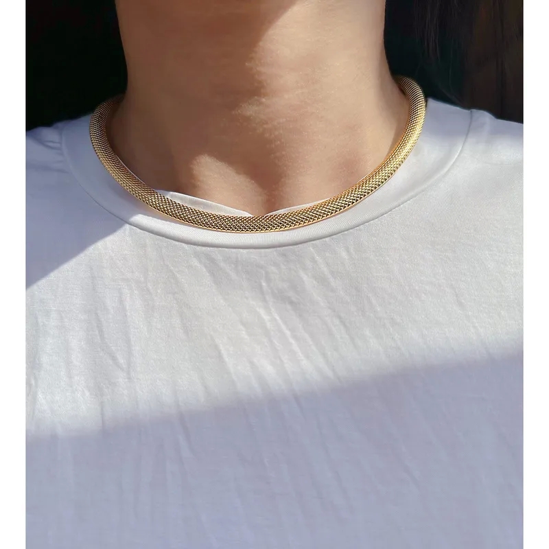 high end turquoise jewelry Glossy high-end punk jewelry Vibrant Geometric Choker: Colorful 18K Gold Plated Affordable Gift-Ready Necklace best high end jewelry stores
