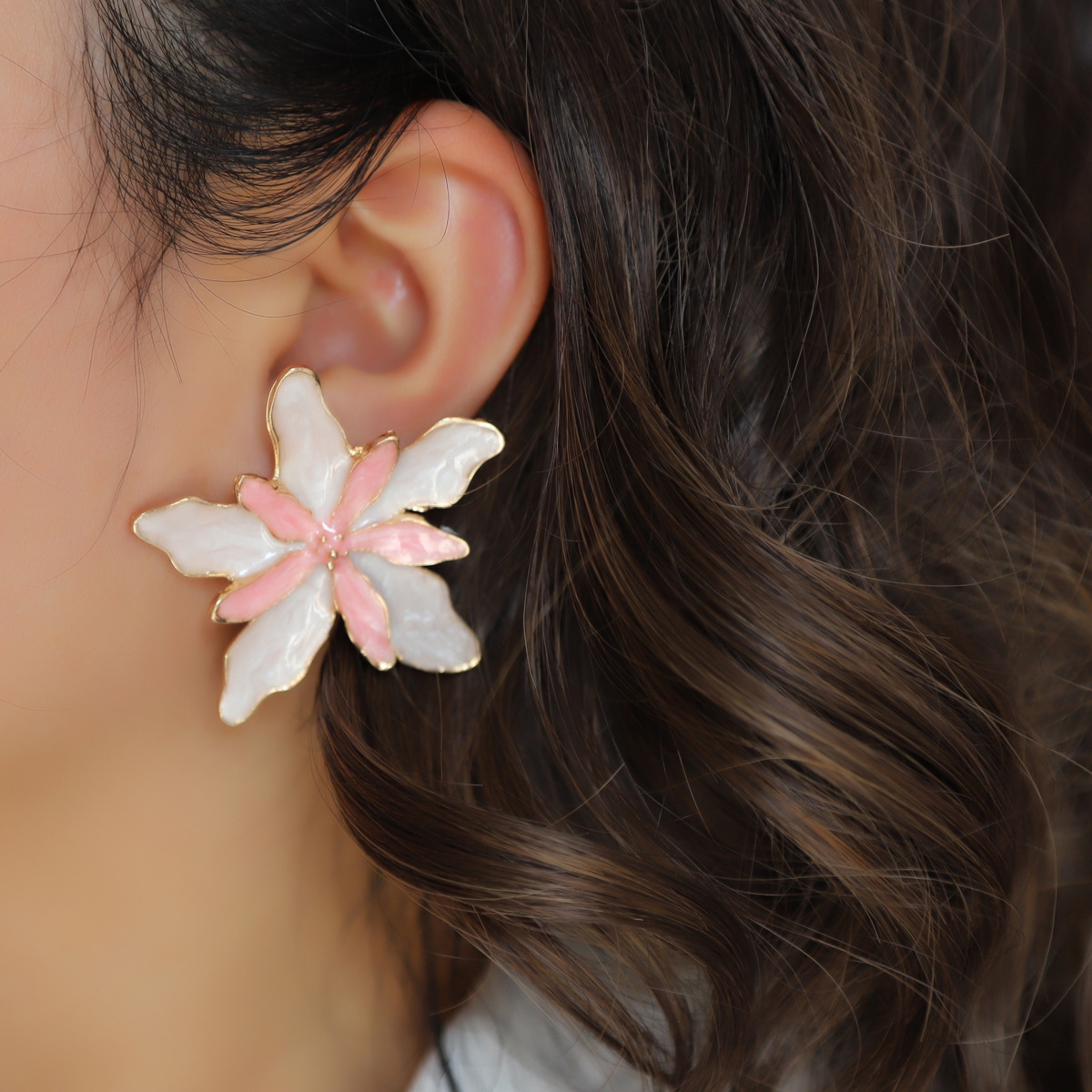 jcpenney fashion jewelry Unisex Minimalist Retro Gold Plated Flower Ear fashion jewelry distribuidor Studs - Classic Party Wear Zinc Alloy Jewelry jewelry fashion jewelry store