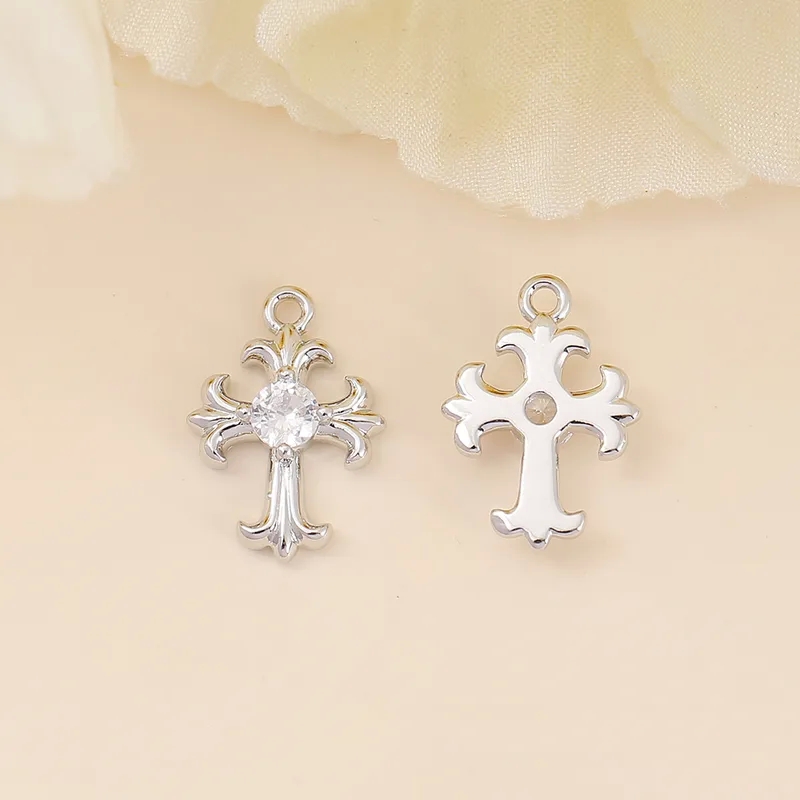 jewelry making yards Artisanal Lightweight 18K Gold Plated Cross Pendant - Heritage-Inspired Sleek Copper Zircon 6mm beads for jewelry making Design jewelry making as a hobby