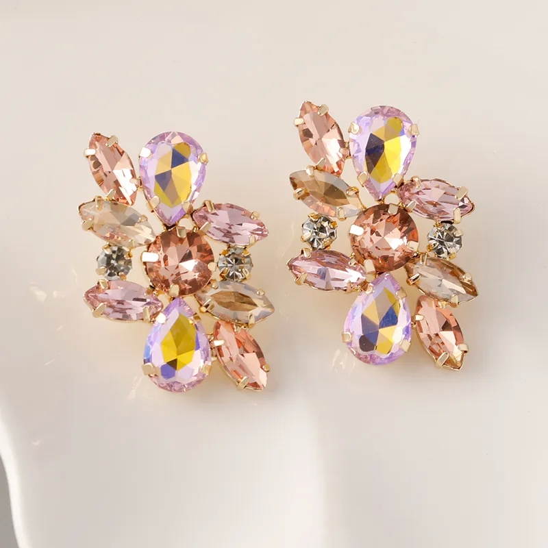 mina fashion jewelry Bespoke Grunge Luxe Geometric Rhinestone fashion 7 jewelry Ear Studs - Ethically Made Vintage-Style Zinc Alloy Earrings fashion jewelry handmade with love